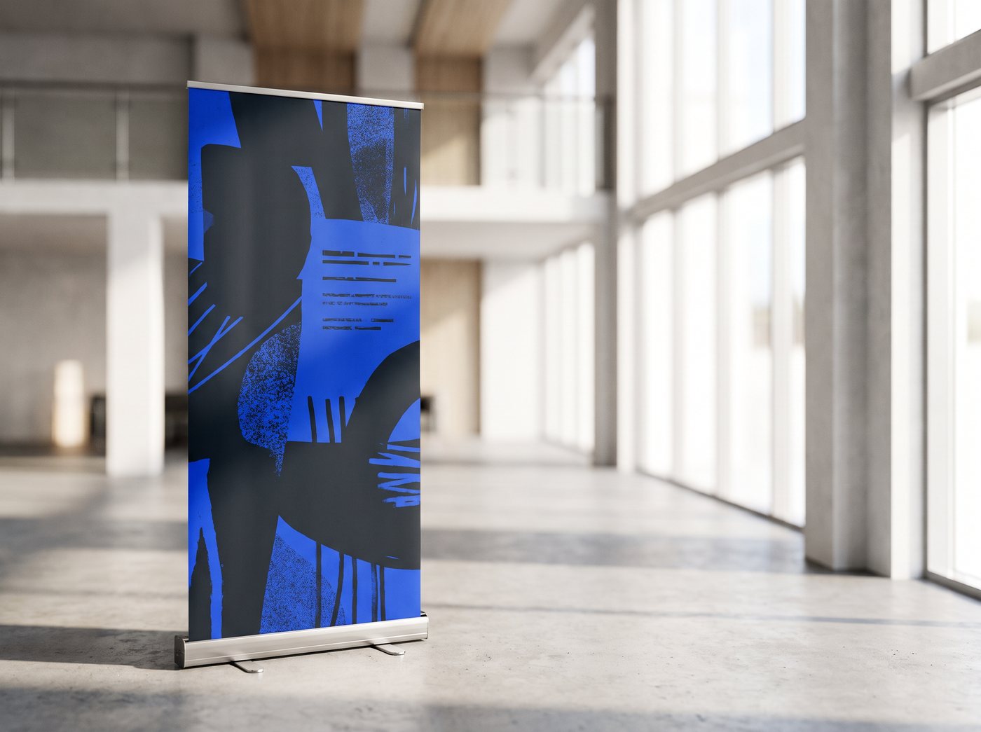 Roll-up banner design at an event